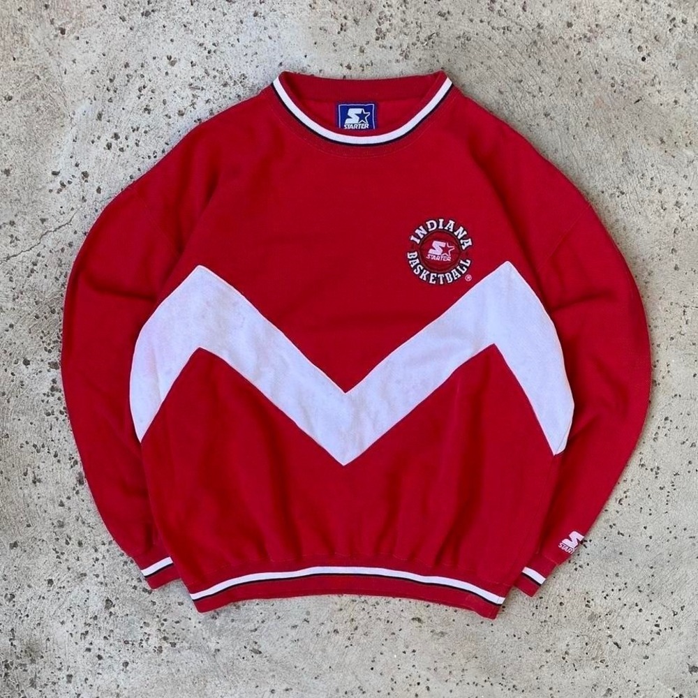 Vintage Indiana Hoosiers Basketball Starter 90s College Sportswear Crewneck L